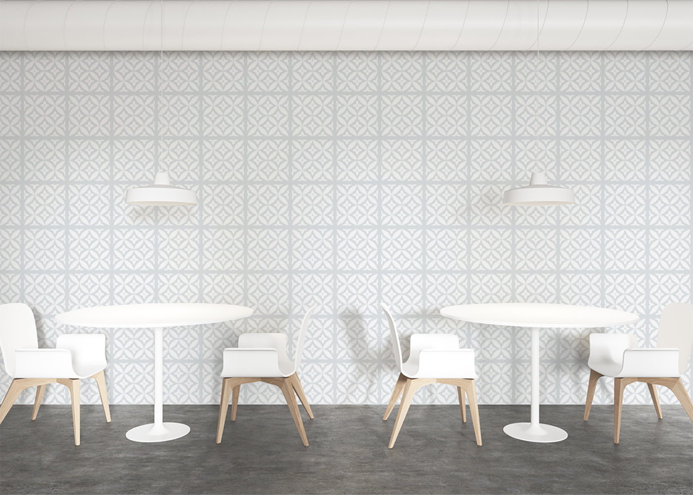 Geometric Blossom Tiles - Gray