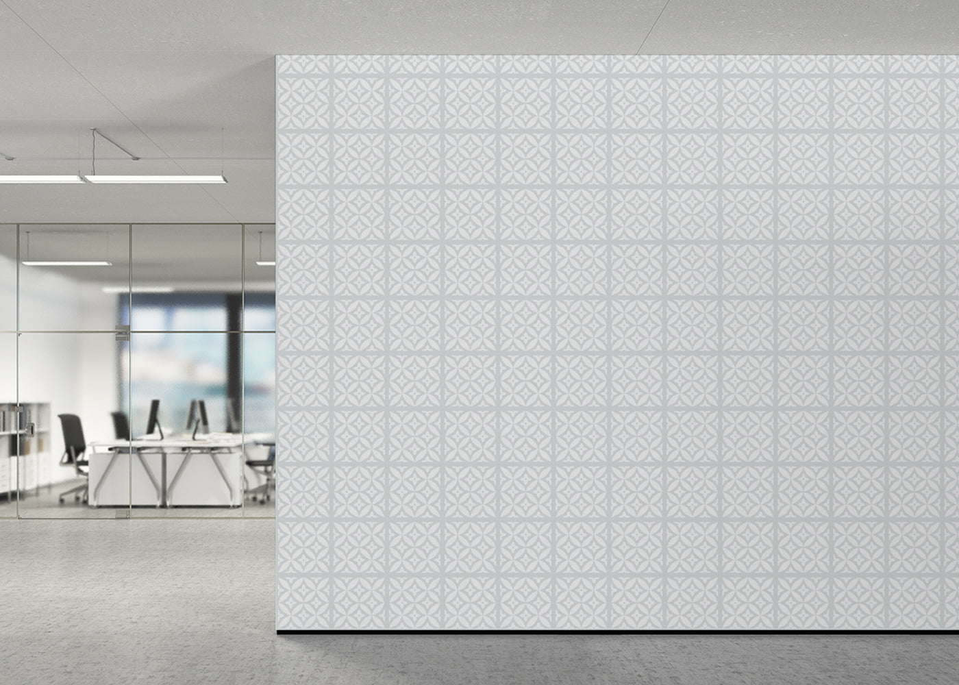 Geometric Blossom Tiles - Gray