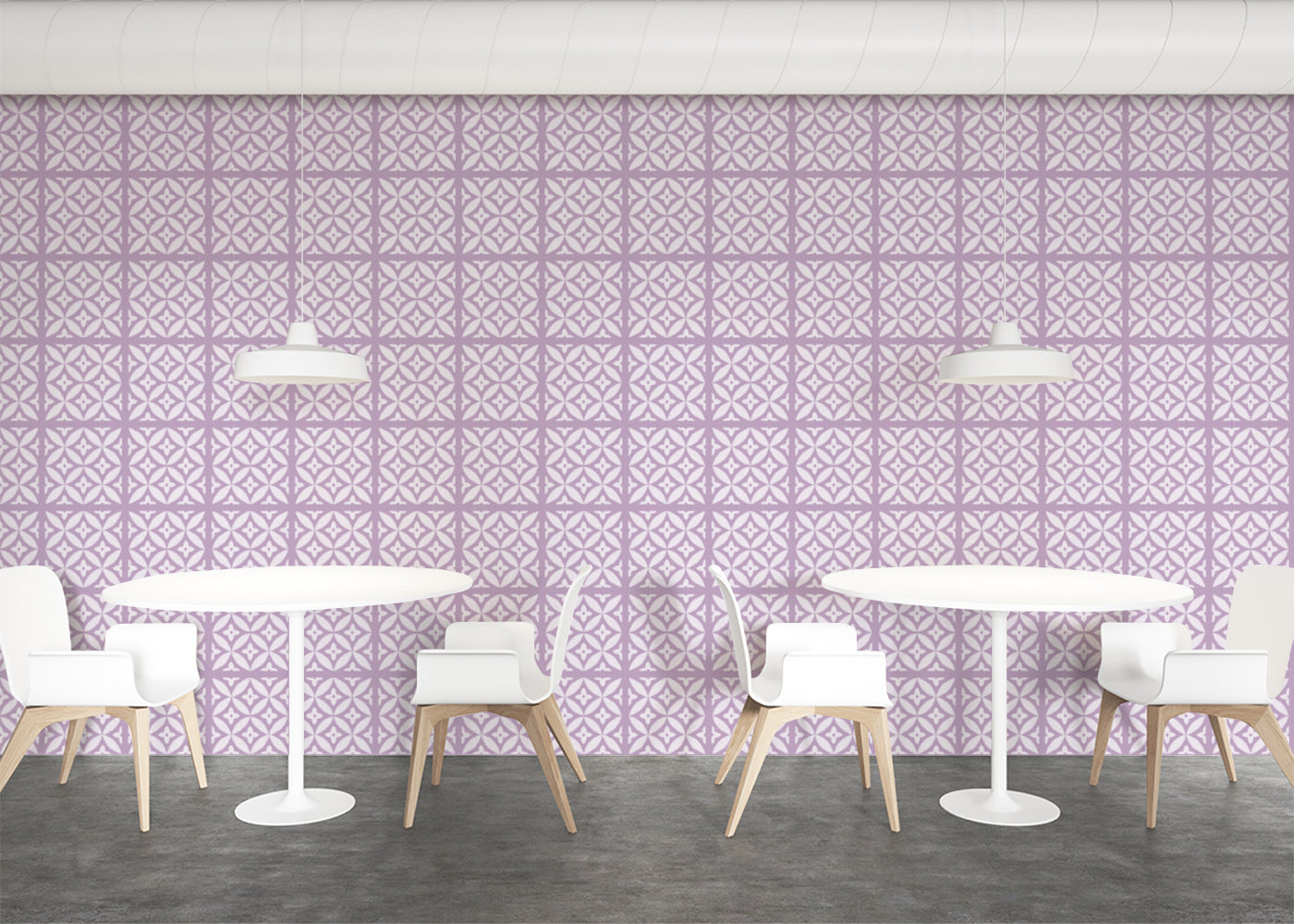 Geometric Blossom Tiles - Purple