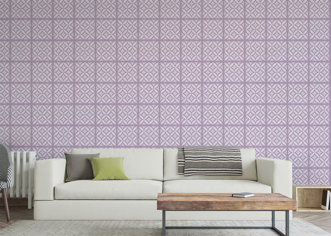 Geometric Blossom Tiles - Purple
