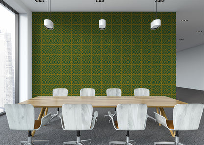 Geometric Blossom Tiles - Green and Gold