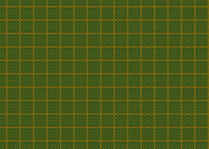 Geometric Blossom Tiles - Green and Gold
