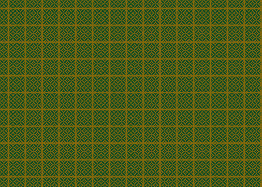 Geometric Blossom Tiles - Green and Gold
