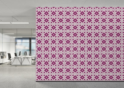Floret Squares Tiles - Pink