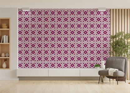 Floret Squares Tiles - Pink