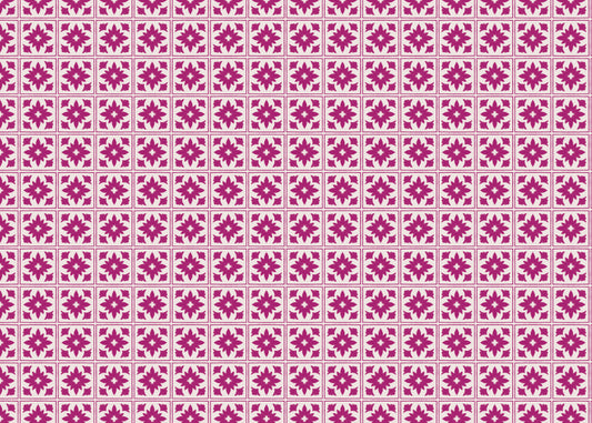 Floret Squares Tiles - Pink