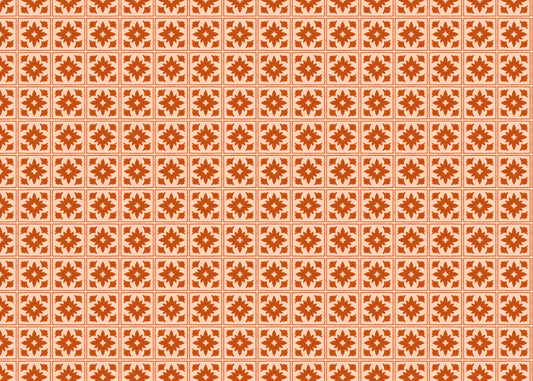 Floret Squares Tiles - Orange