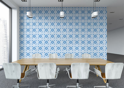 Floret Squares Tiles - Blue