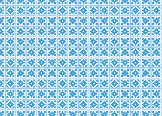 Floret Squares Tiles - Blue