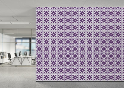 Floret Squares Tiles - Purple