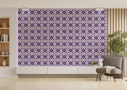Floret Squares Tiles - Purple