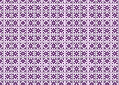 Floret Squares Tiles - Purple