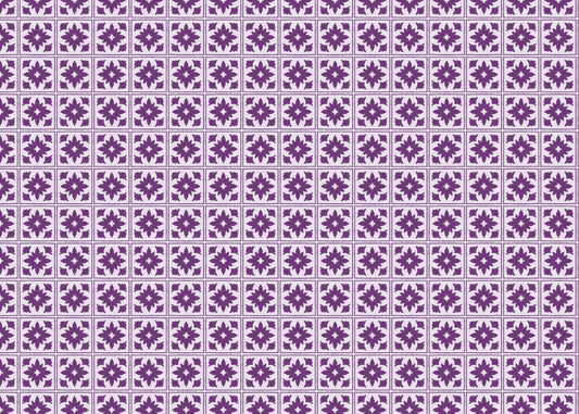Floret Squares Tiles - Purple