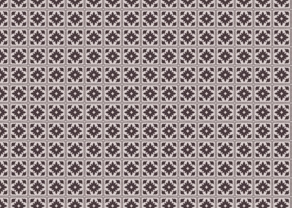 Floret Squares Tiles - Black and White