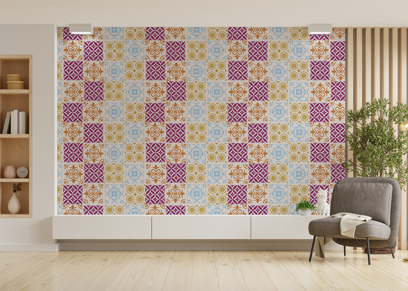 Patchwork Elegance Tiles - Multicolor