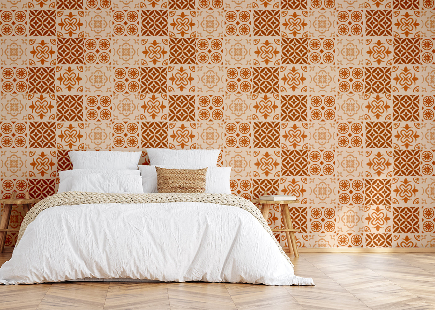Patchwork Elegance Tiles - Orange