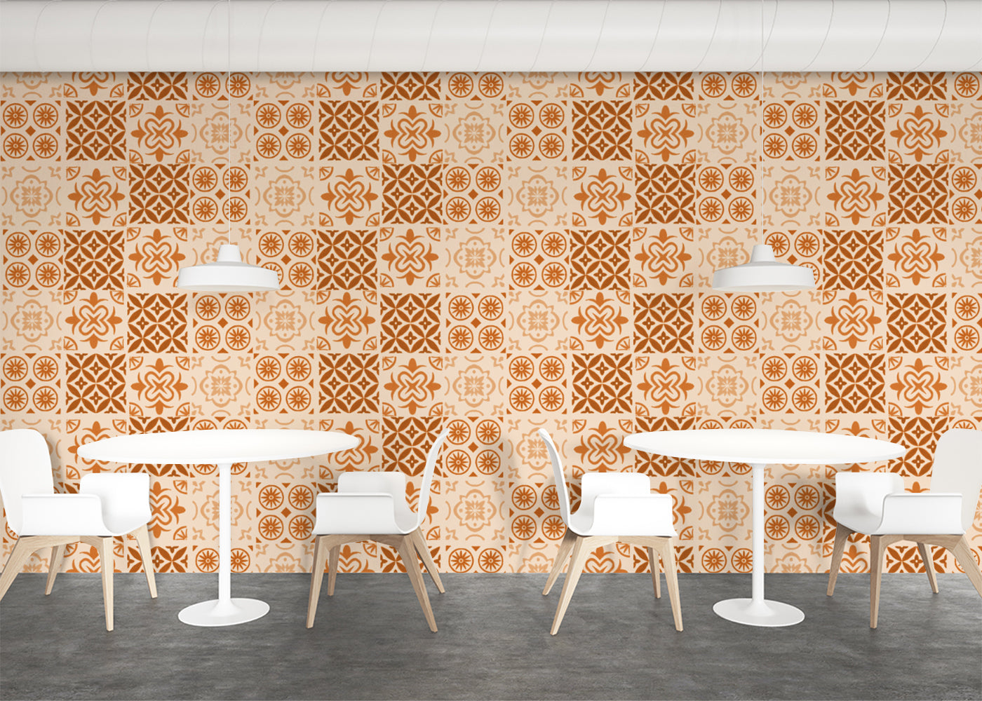 Patchwork Elegance Tiles - Orange