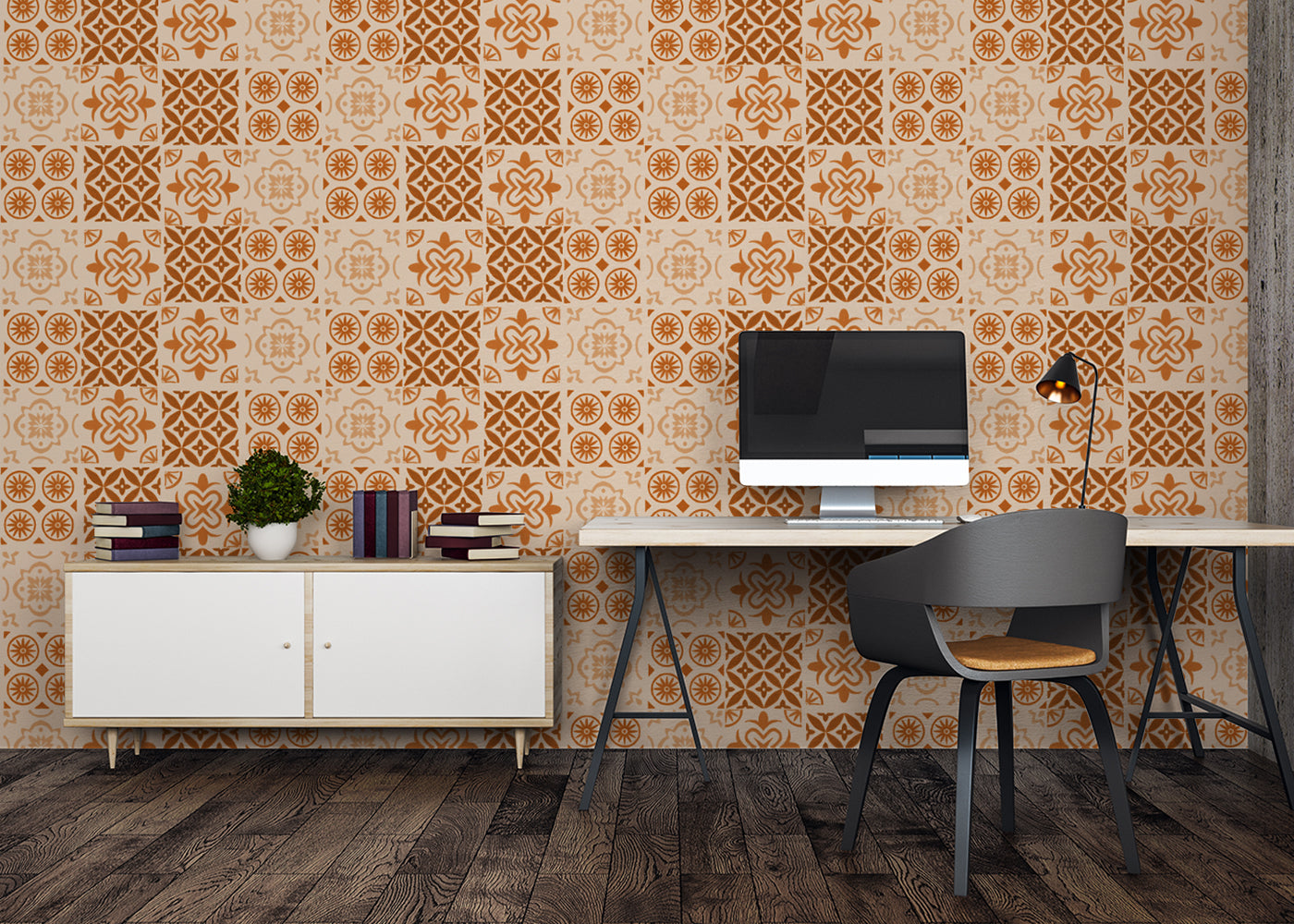 Patchwork Elegance Tiles - Orange