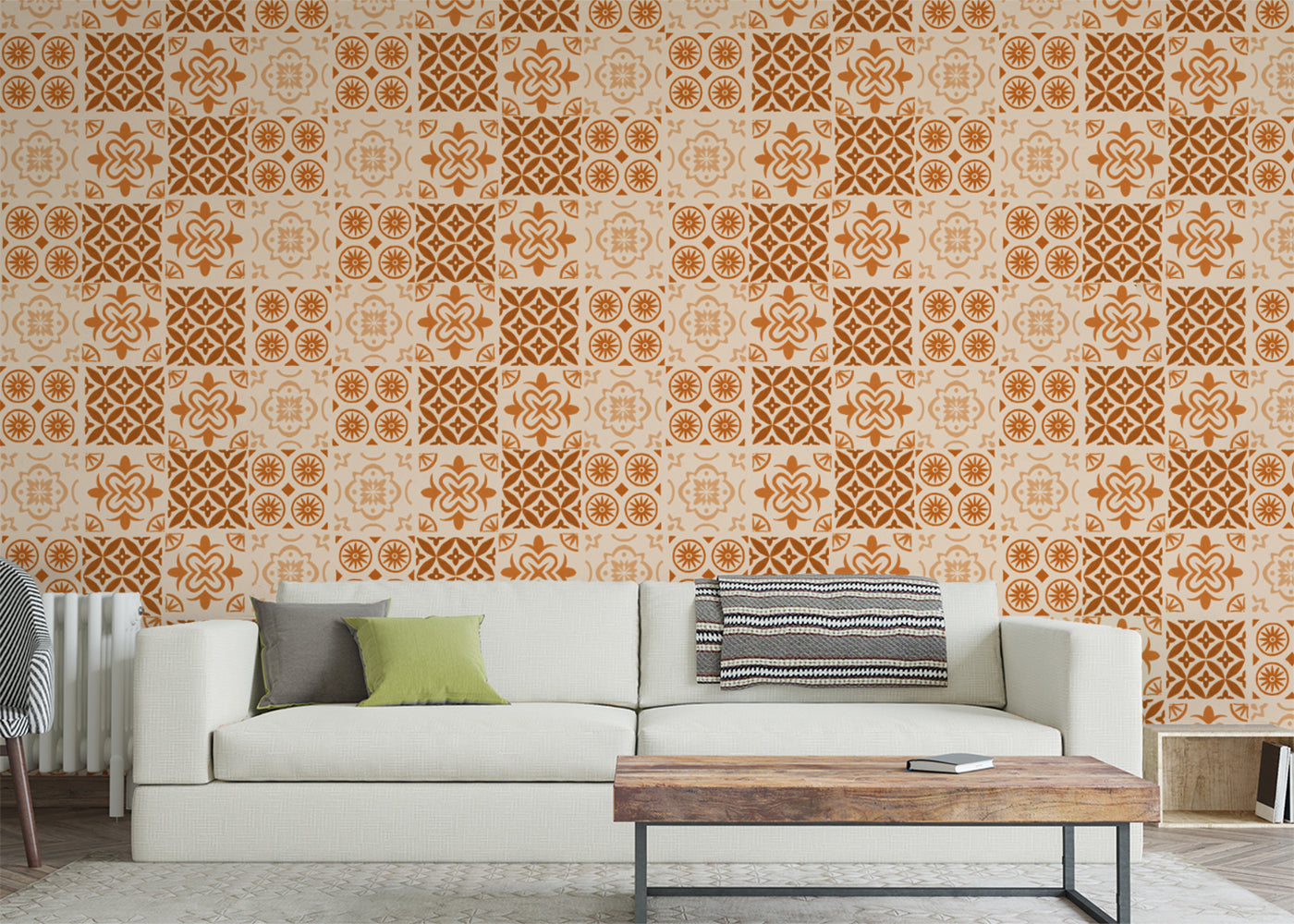 Patchwork Elegance Tiles - Orange
