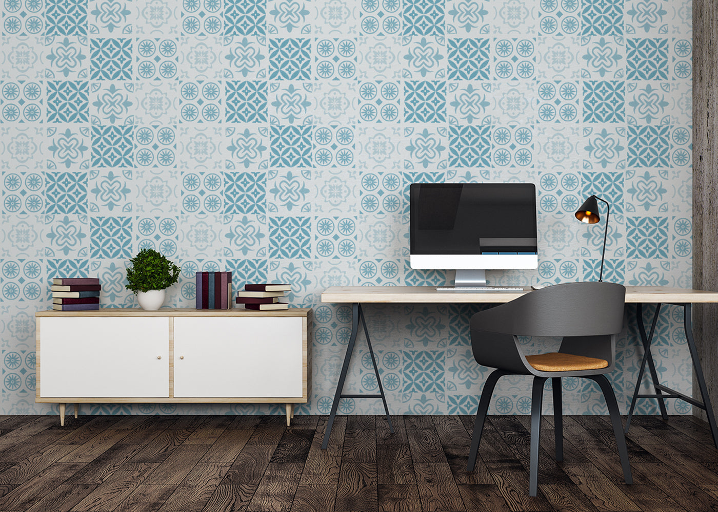 Patchwork Elegance Tiles - Blue