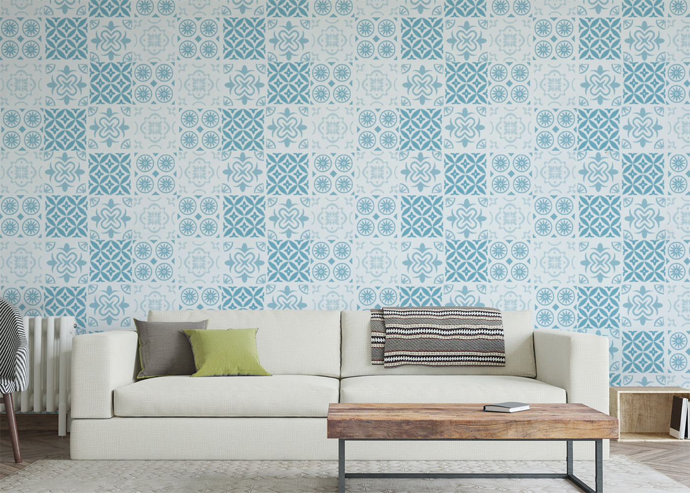 Patchwork Elegance Tiles - Blue