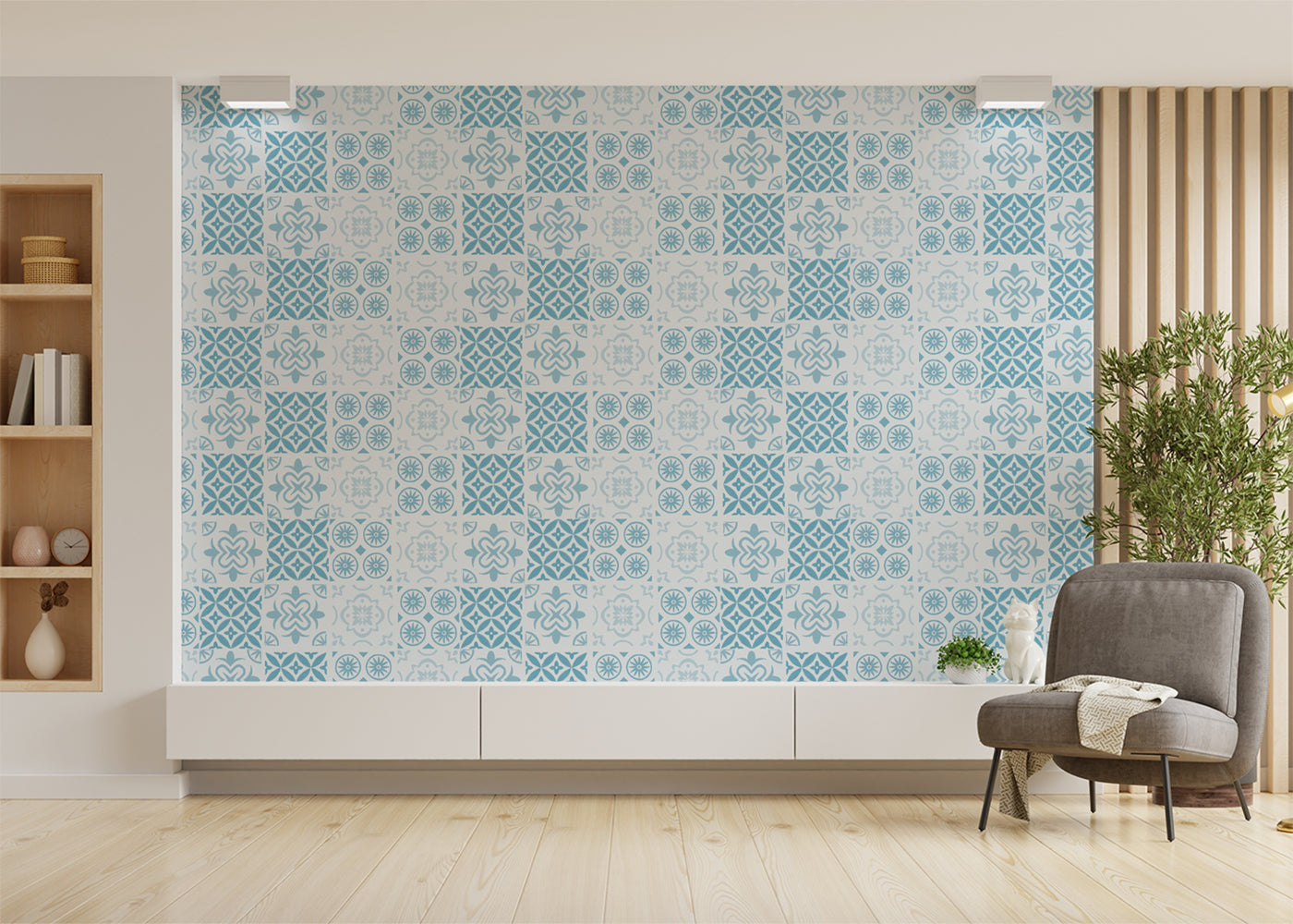 Patchwork Elegance Tiles - Blue