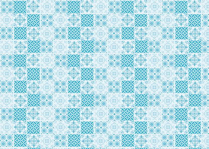 Patchwork Elegance Tiles - Blue