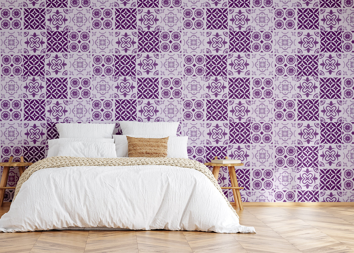 Patchwork Elegance Tiles - Purple