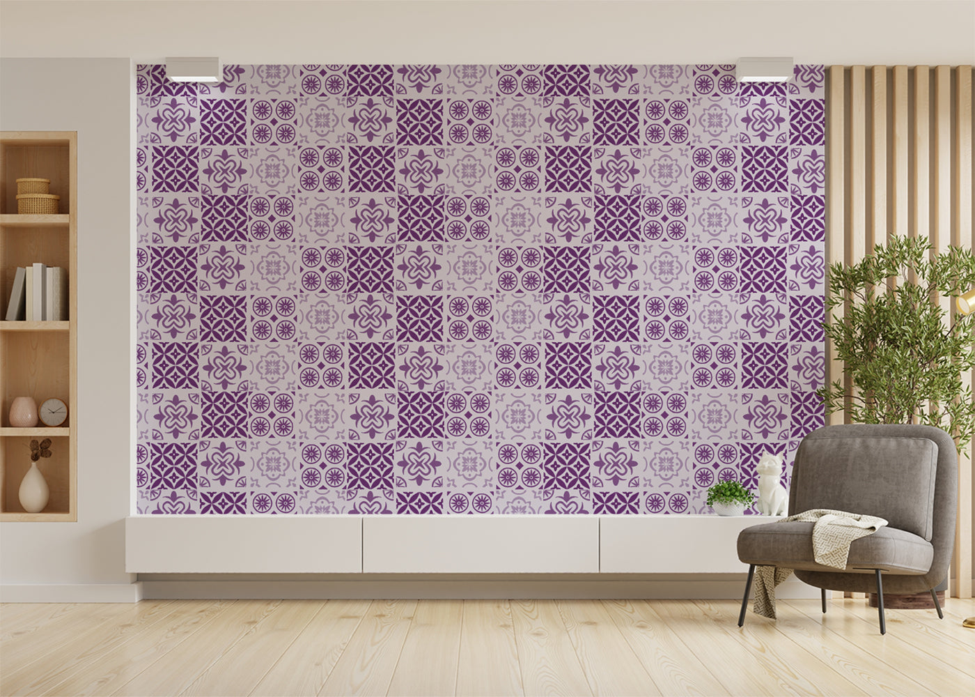 Patchwork Elegance Tiles - Purple