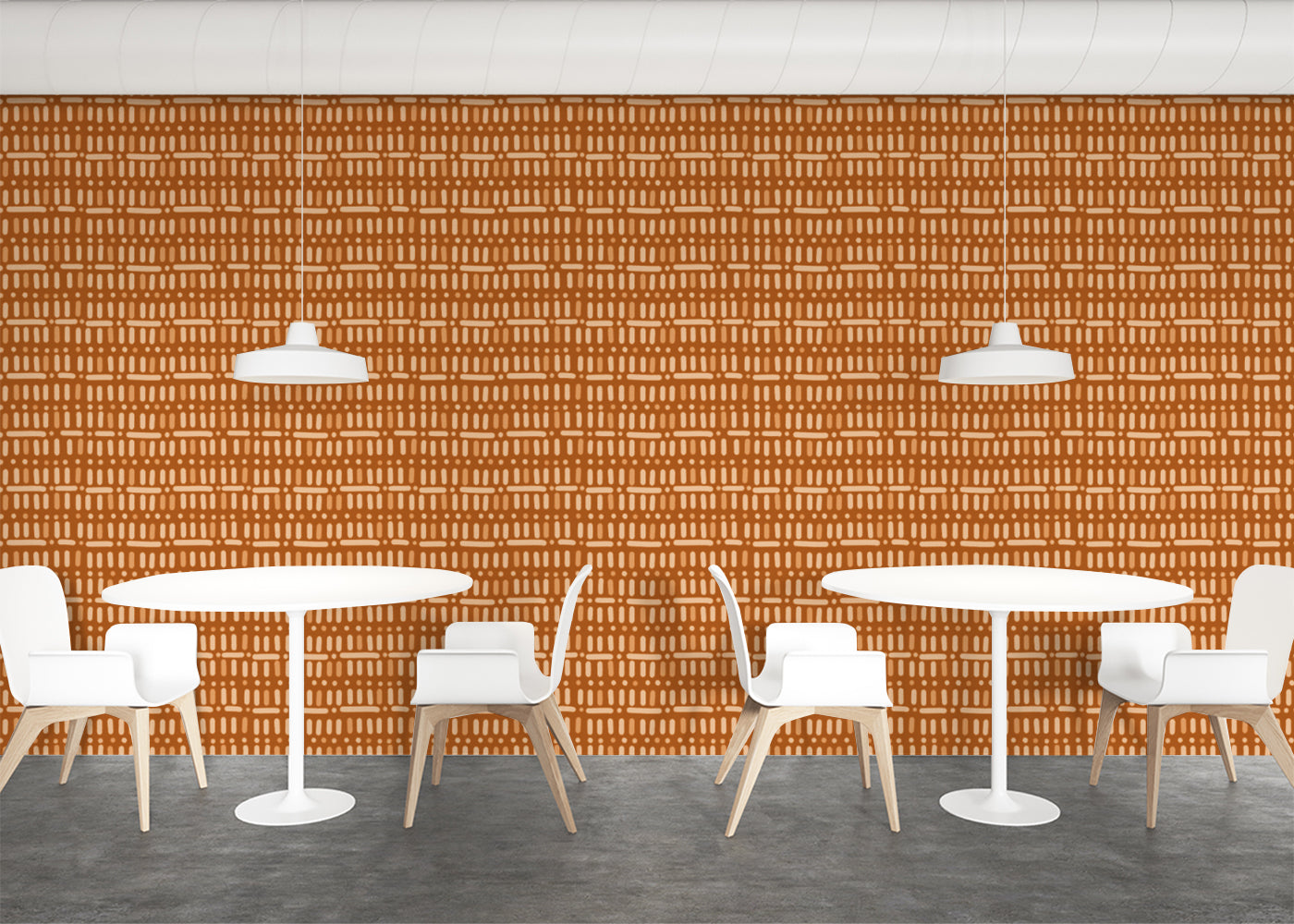 Baroque Dots and Stripes - Orange