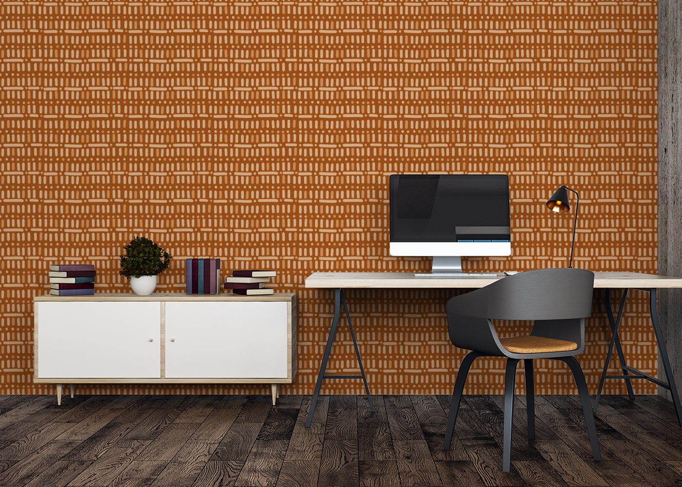 Baroque Dots and Stripes - Orange