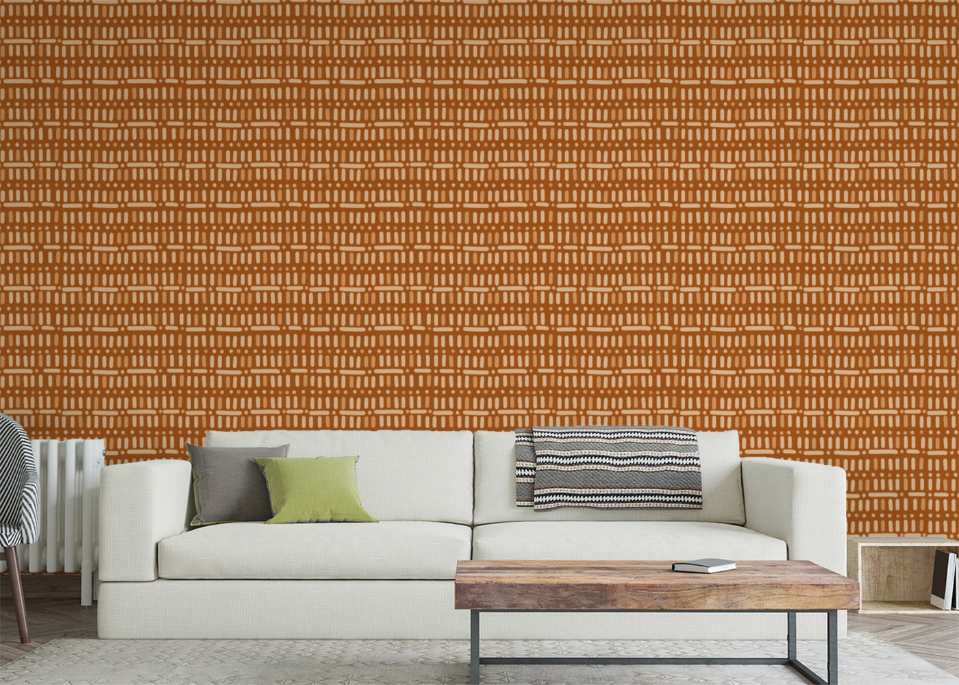 Baroque Dots and Stripes - Orange