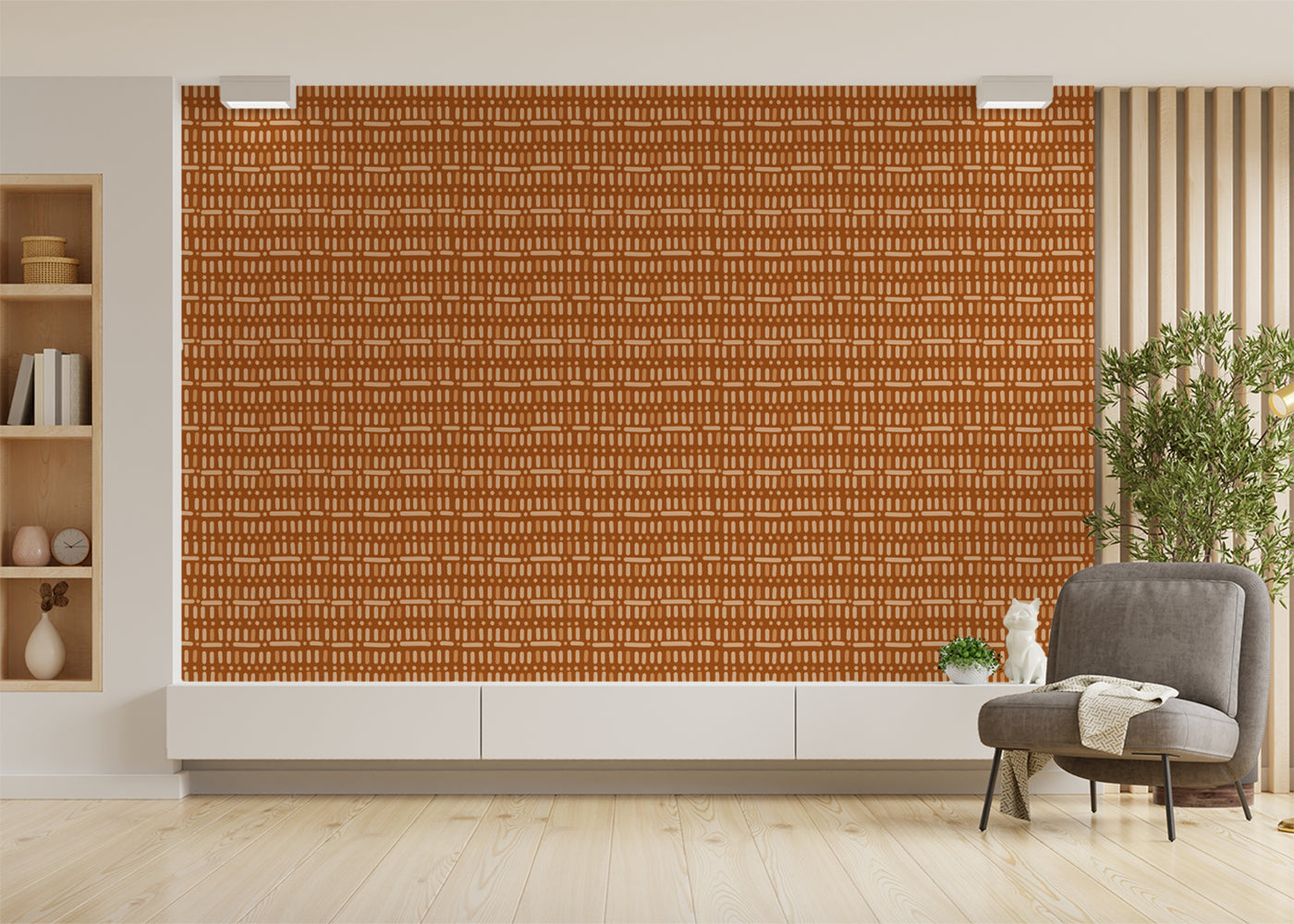 Baroque Dots and Stripes - Orange