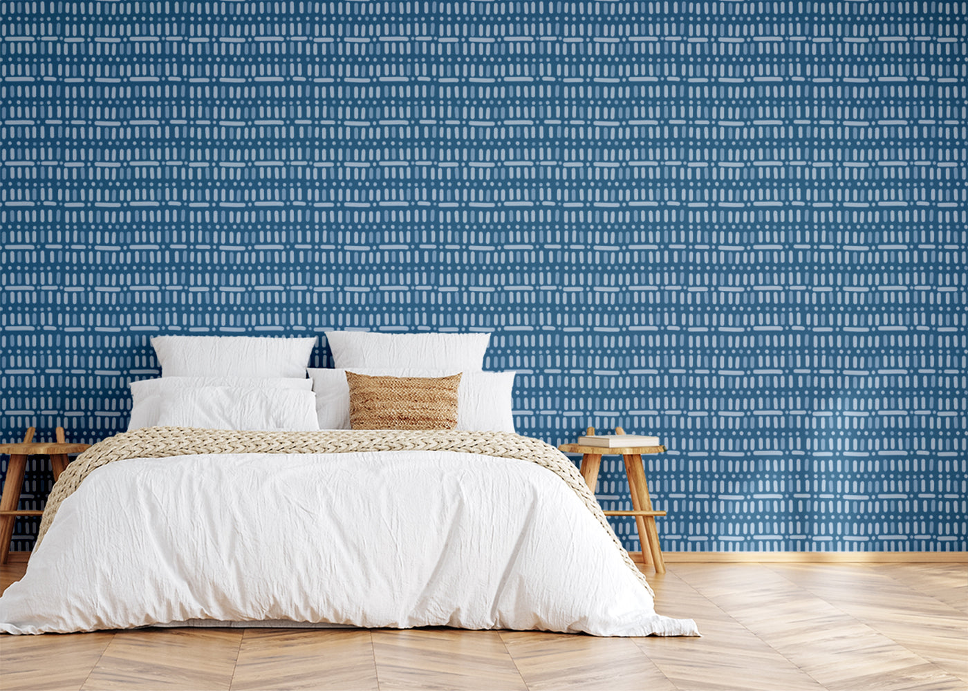 Baroque Dots and Stripes - Blue