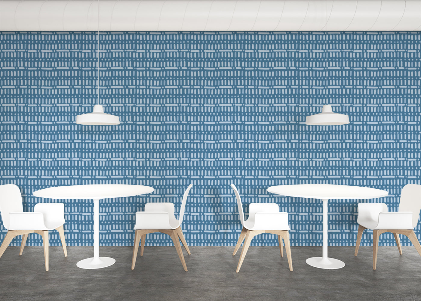 Baroque Dots and Stripes - Blue