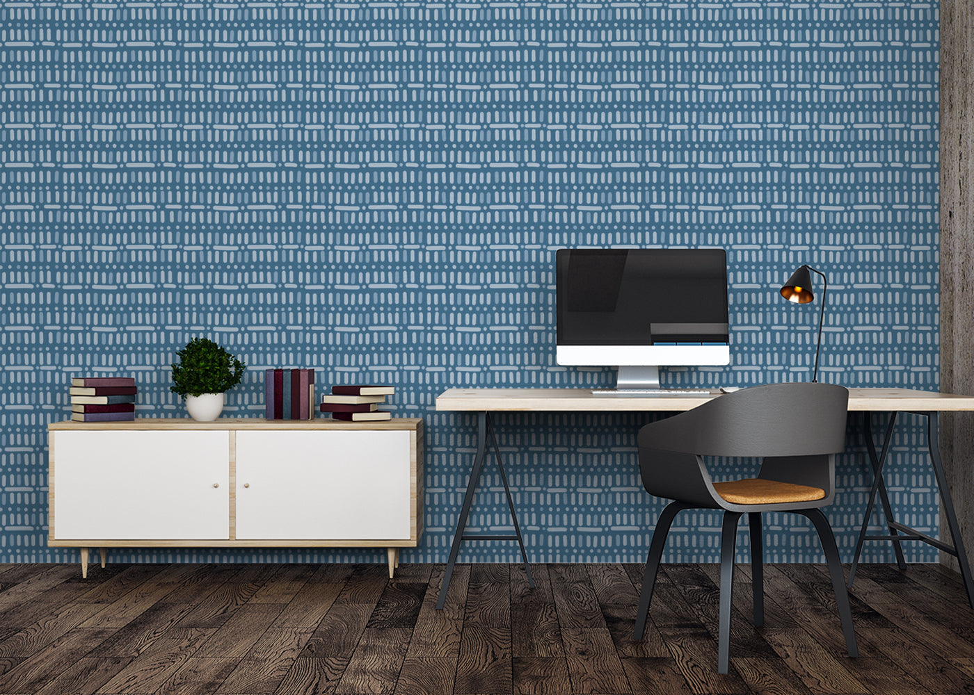 Baroque Dots and Stripes - Blue