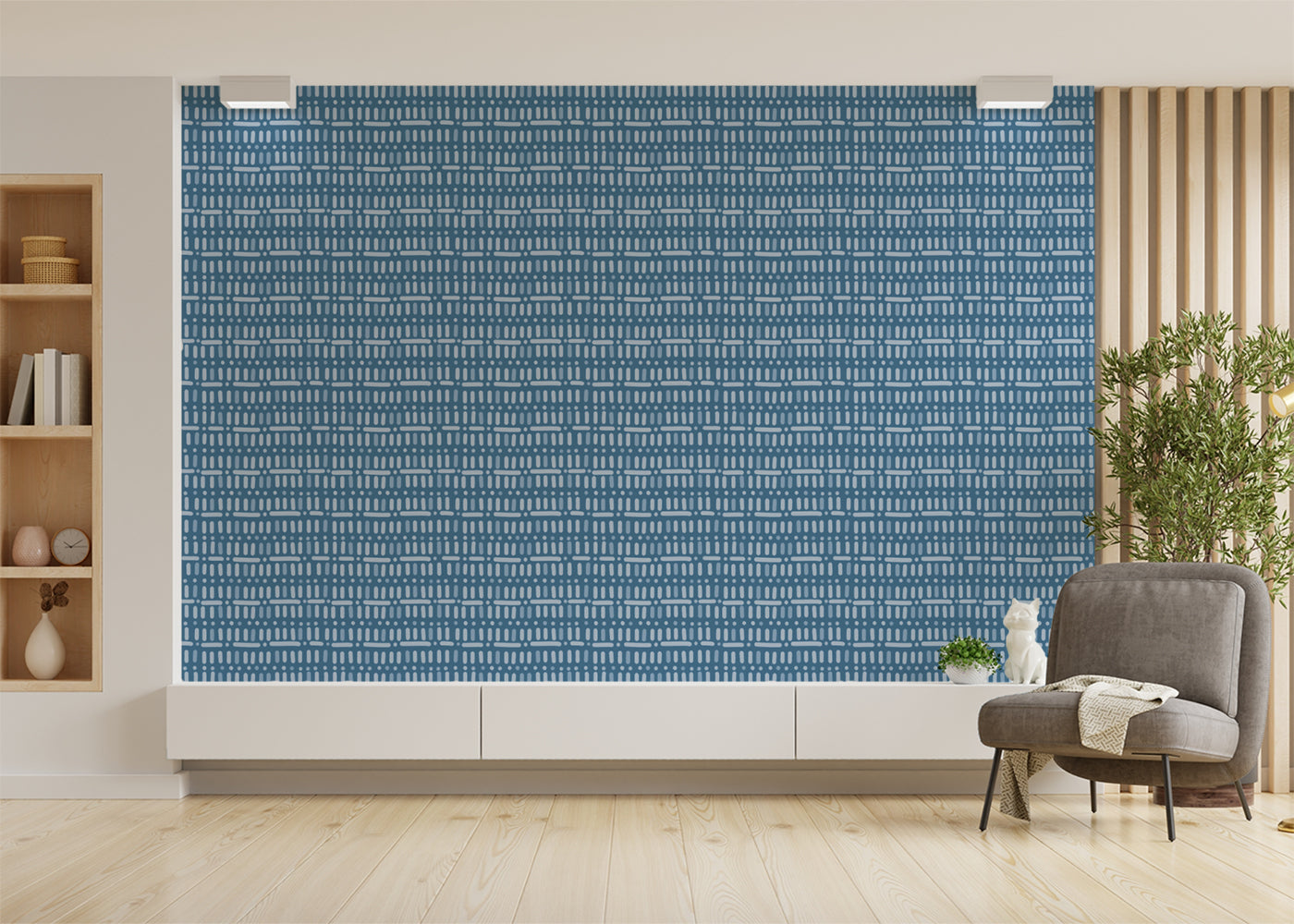 Baroque Dots and Stripes - Blue