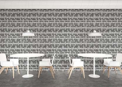 Baroque Dots and Stripes - Black and White