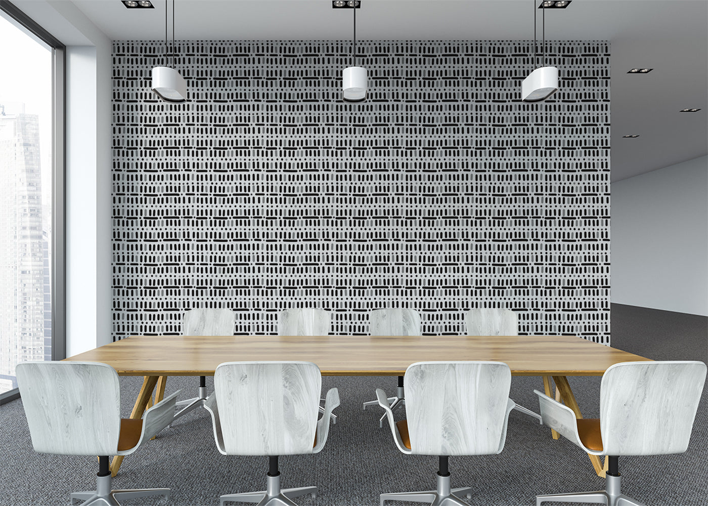 Baroque Dots and Stripes - Black and White