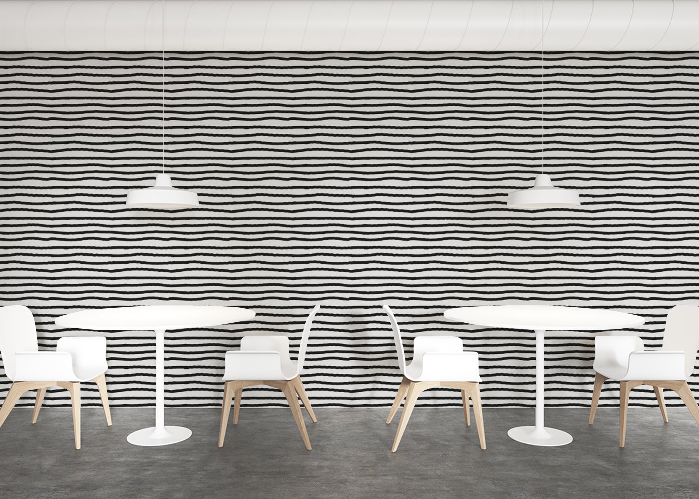 Striped Serenity - Black and White