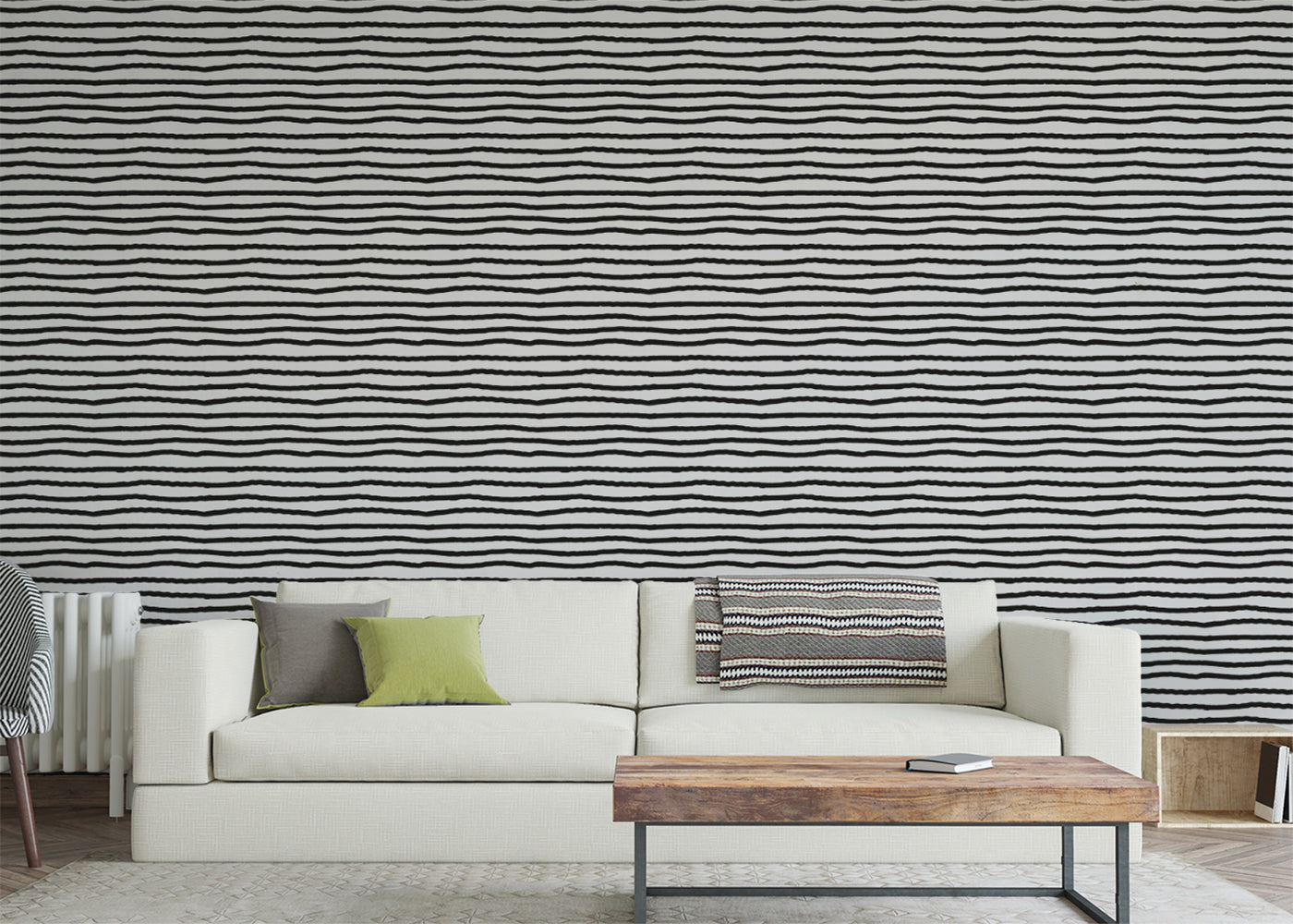 Striped Serenity - Black and White