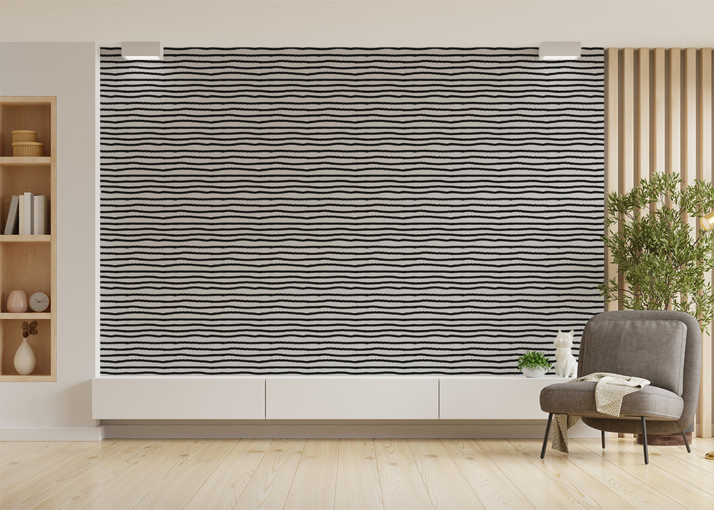 Striped Serenity - Black and White