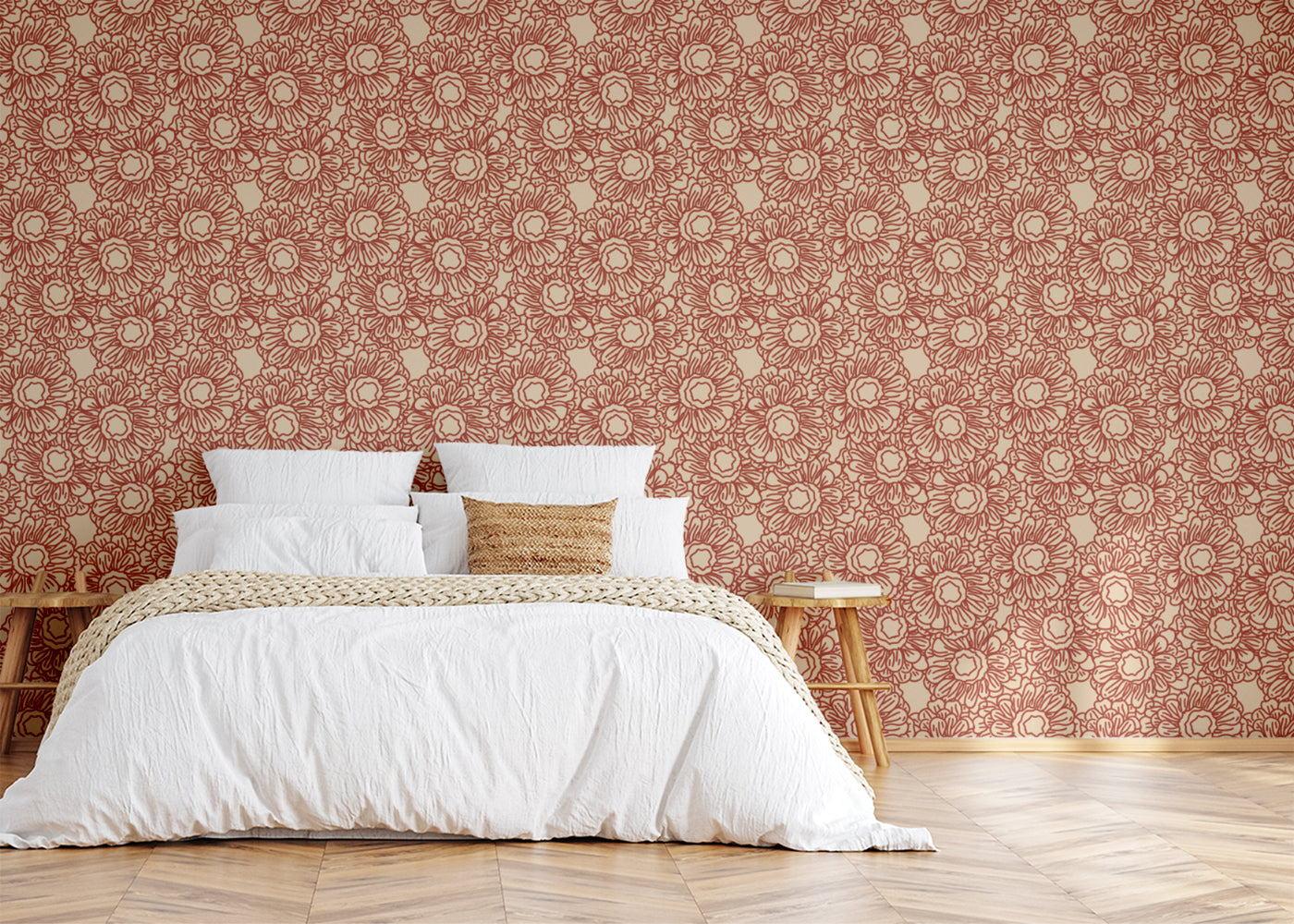 Floral Whirls - Red