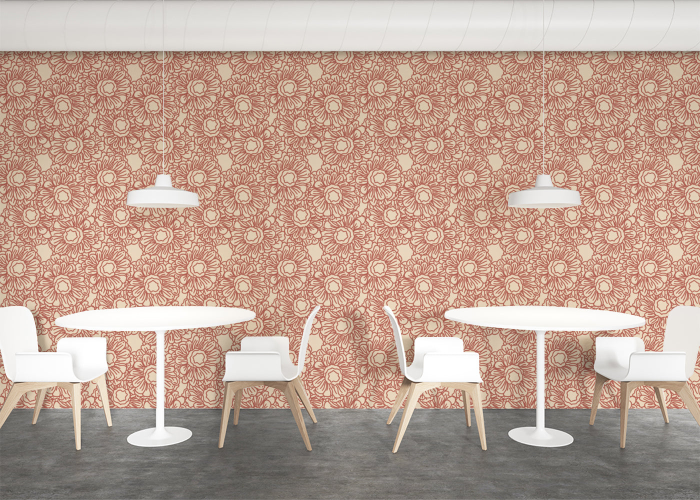 Floral Whirls - Red
