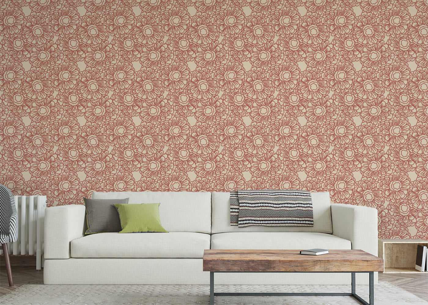 Floral Whirls - Red