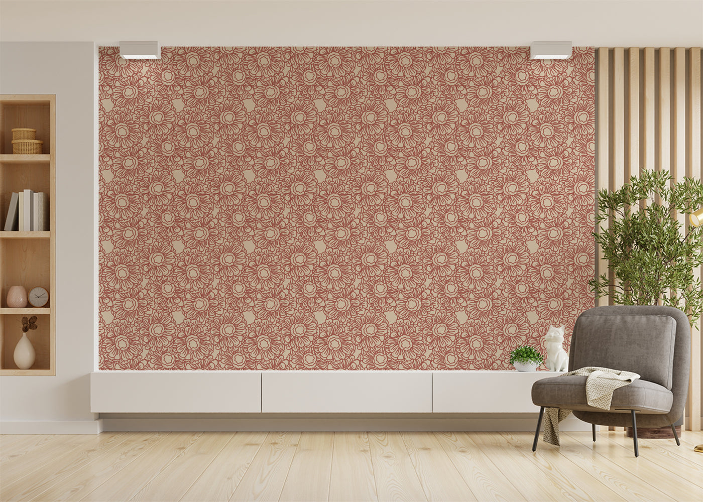 Floral Whirls - Red