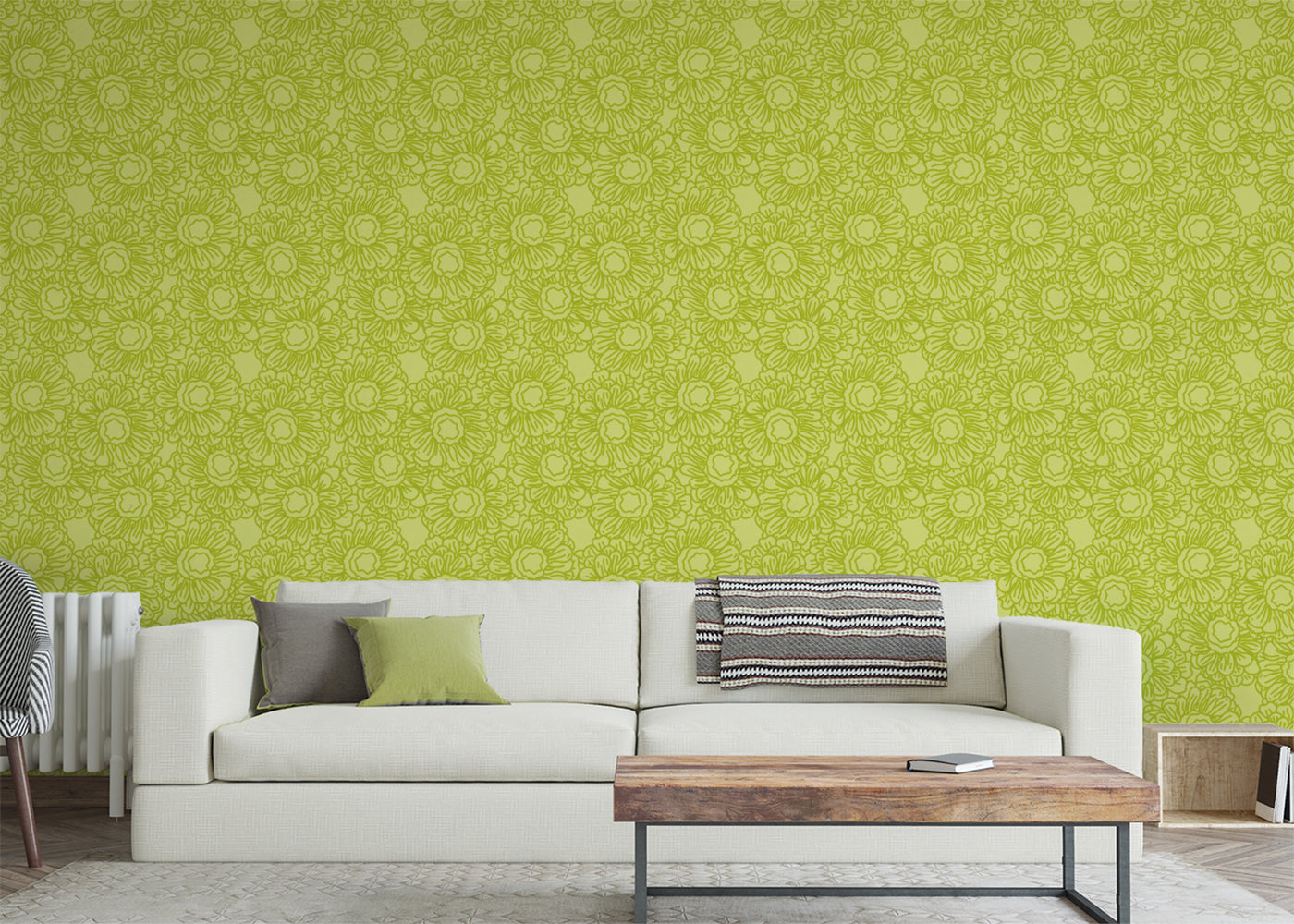 Floral Whirls - Green