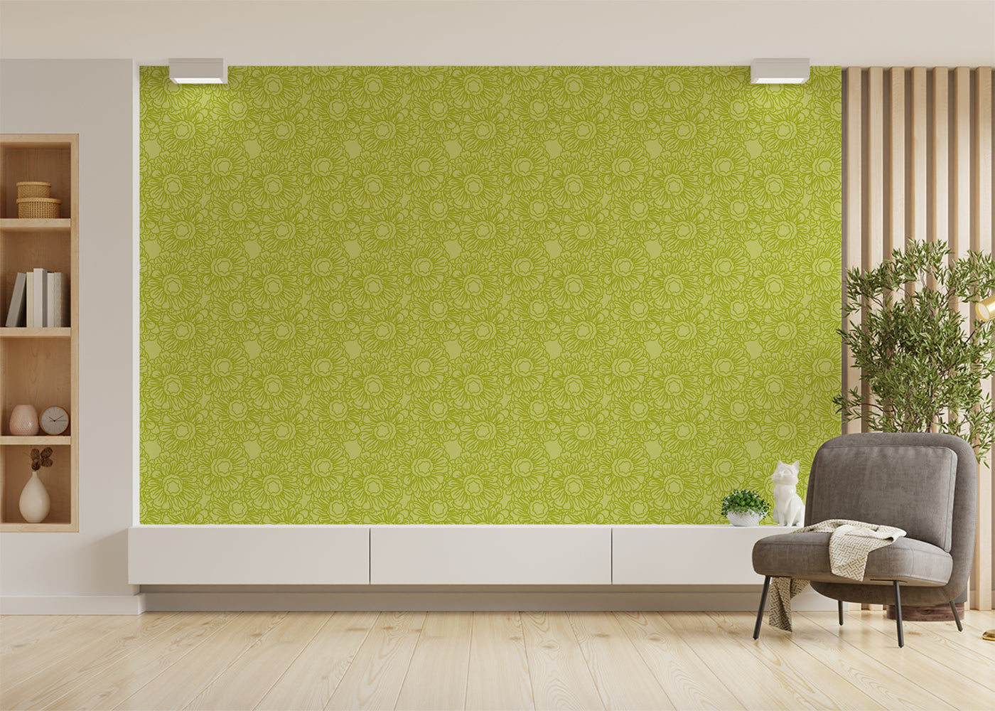 Floral Whirls - Green
