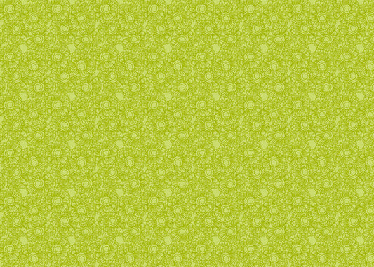 Floral Whirls - Green - Sample