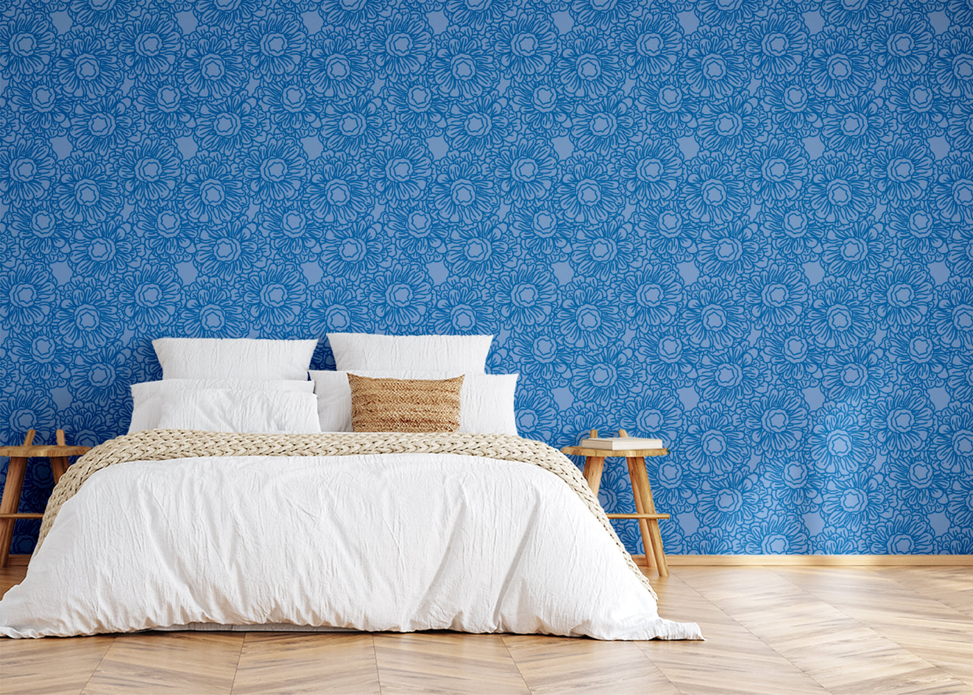 Floral Whirls - Blue